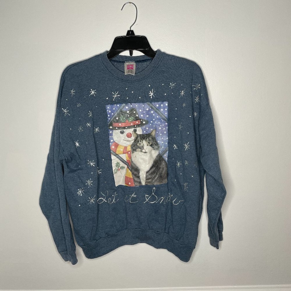 Let it snow cat ugly holiday sweater